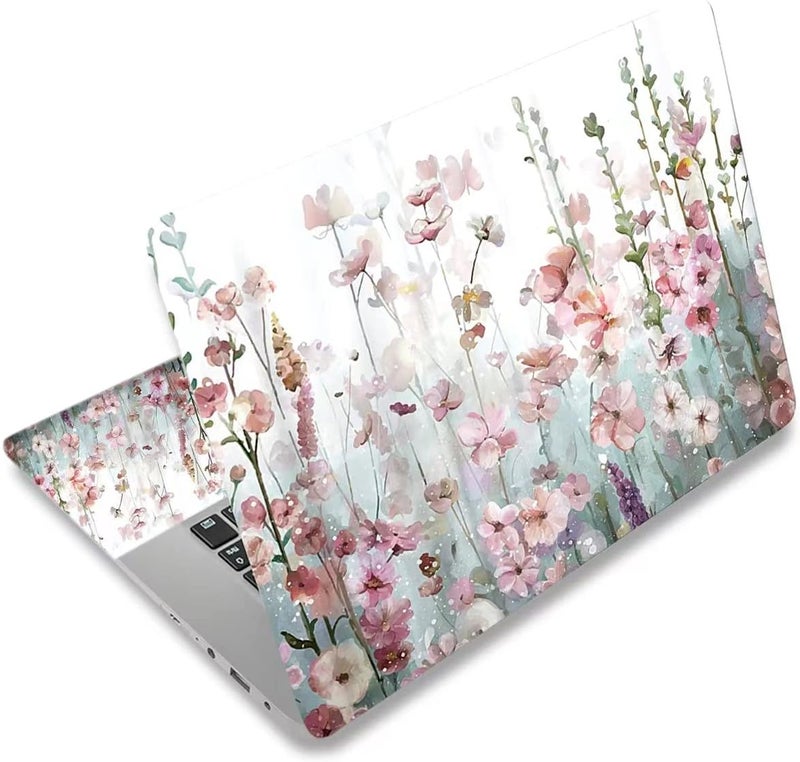 DINKY Laptop Skin Sticker Decal, 16" 16.5” 17” 17.3 inch Laptop Universal Reusable Vinyl Skin Stickers Art Cover Decal Notebook PC Personalized Protector Flower - Image 1